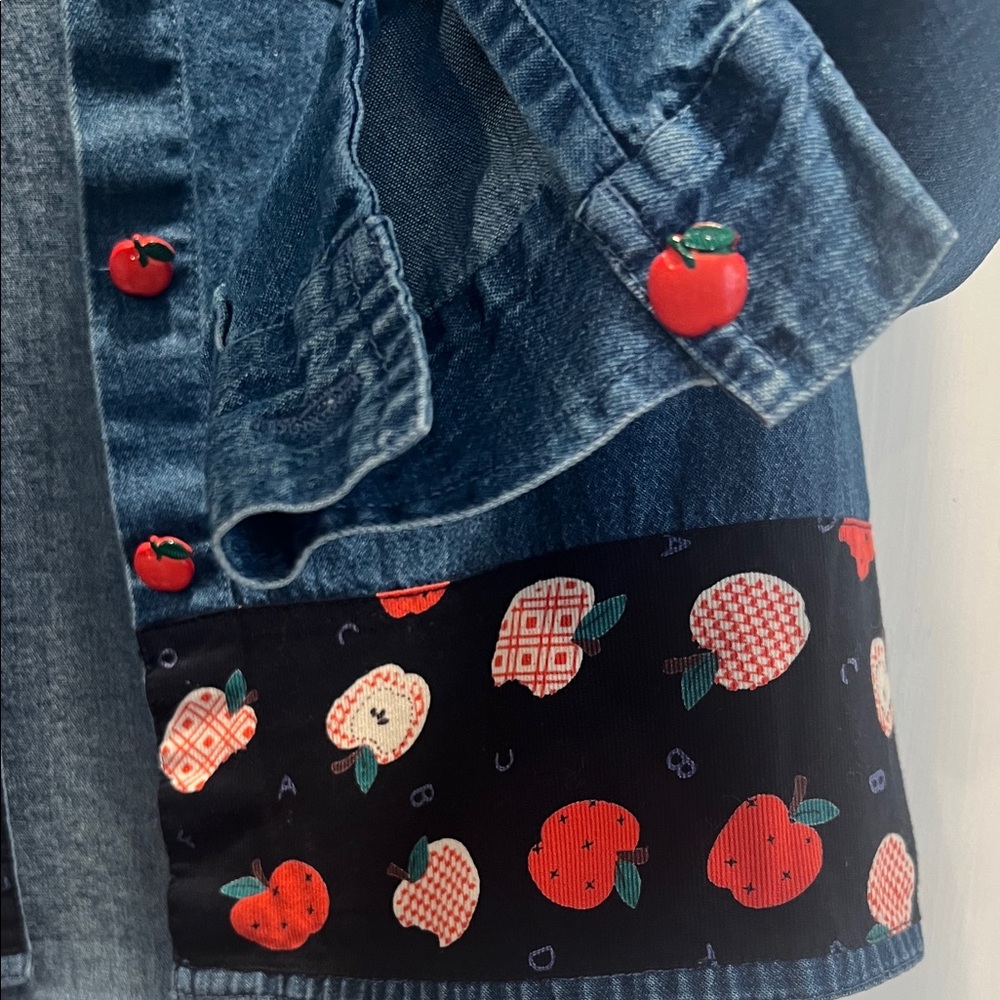 Dressbarn Vintage Blue Denim Shirt with Red and Black Accents. A, B, C’s - Picture 5 of 9